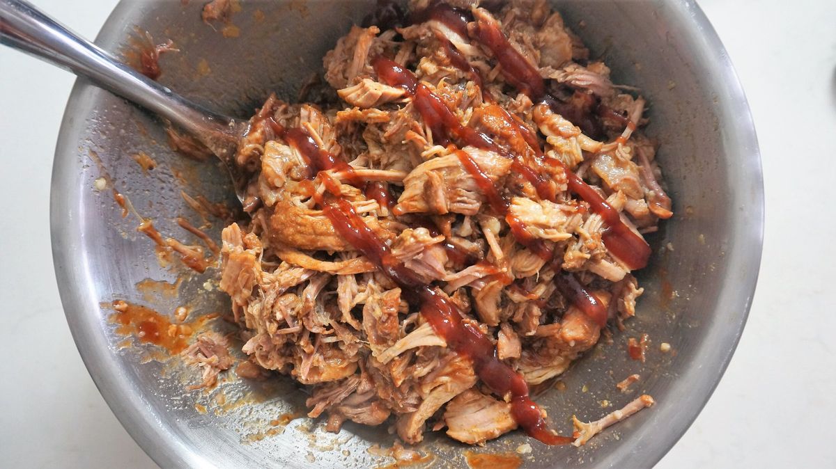 ready to eat bbq pulled pork in a bowl